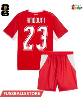 Günstige Schweiz Zeki Amdouni #23 Heimtrikotsatz Kinder WM 2026 Kurzarm (+ Kurze Hosen)